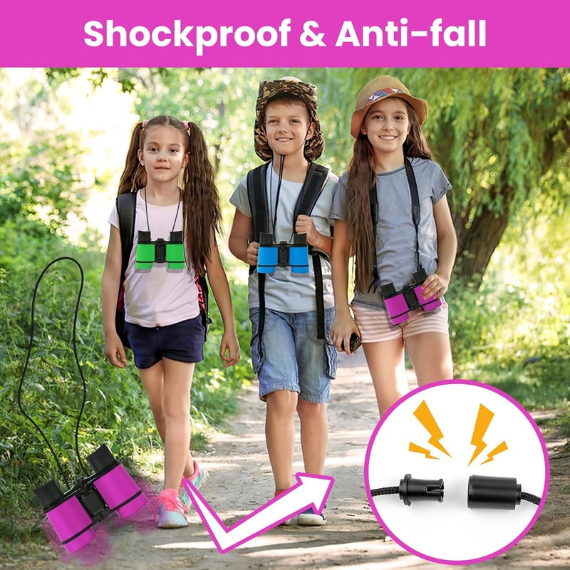DR ANISON Binoculars for Kids Toy Binoculars Set for Age 3-12 Years Old Boys Girls Outside Play, Bird Watching, Camping, Educational Learning, Birthday Presents - Image 3